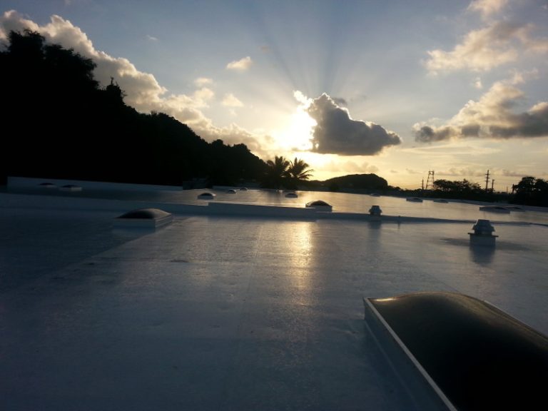 Commercial roof at sunset Orlando